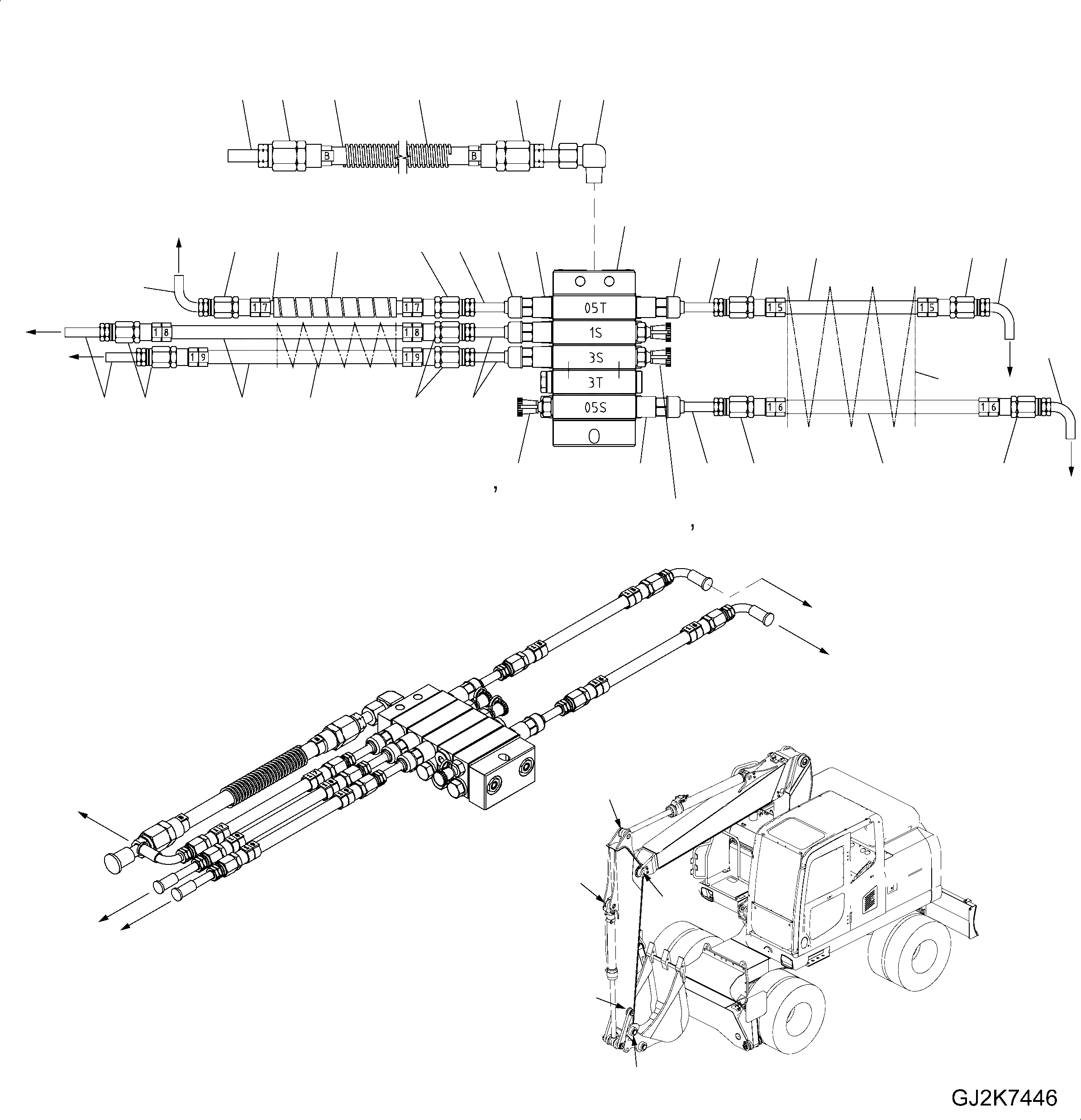 Схема запчастей Komatsu PW160-8 - РУКОЯТЬ ФИДЕР, ДЛЯ РУКОЯТИ MM, MM, MM, ВНУТР. ЧАСТИ РУКОЯТЬ ФИДЕР, ДЛЯ РУКОЯТИ MM, MM, MM