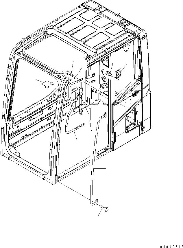 Схема запчастей Komatsu PW180-10 - КАБИНА, РУЧКА КАБИНА