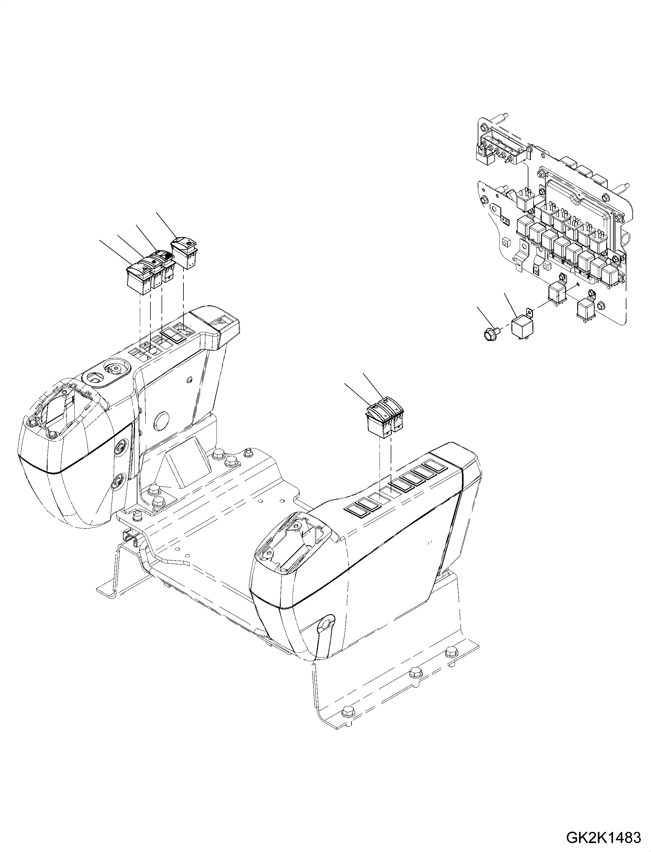 Схема запчастей Komatsu PW180-10 - КАБИНА, ПОЛ, КАБИНА ПЕРЕКЛЮЧАТЕЛЬ КАБИНА