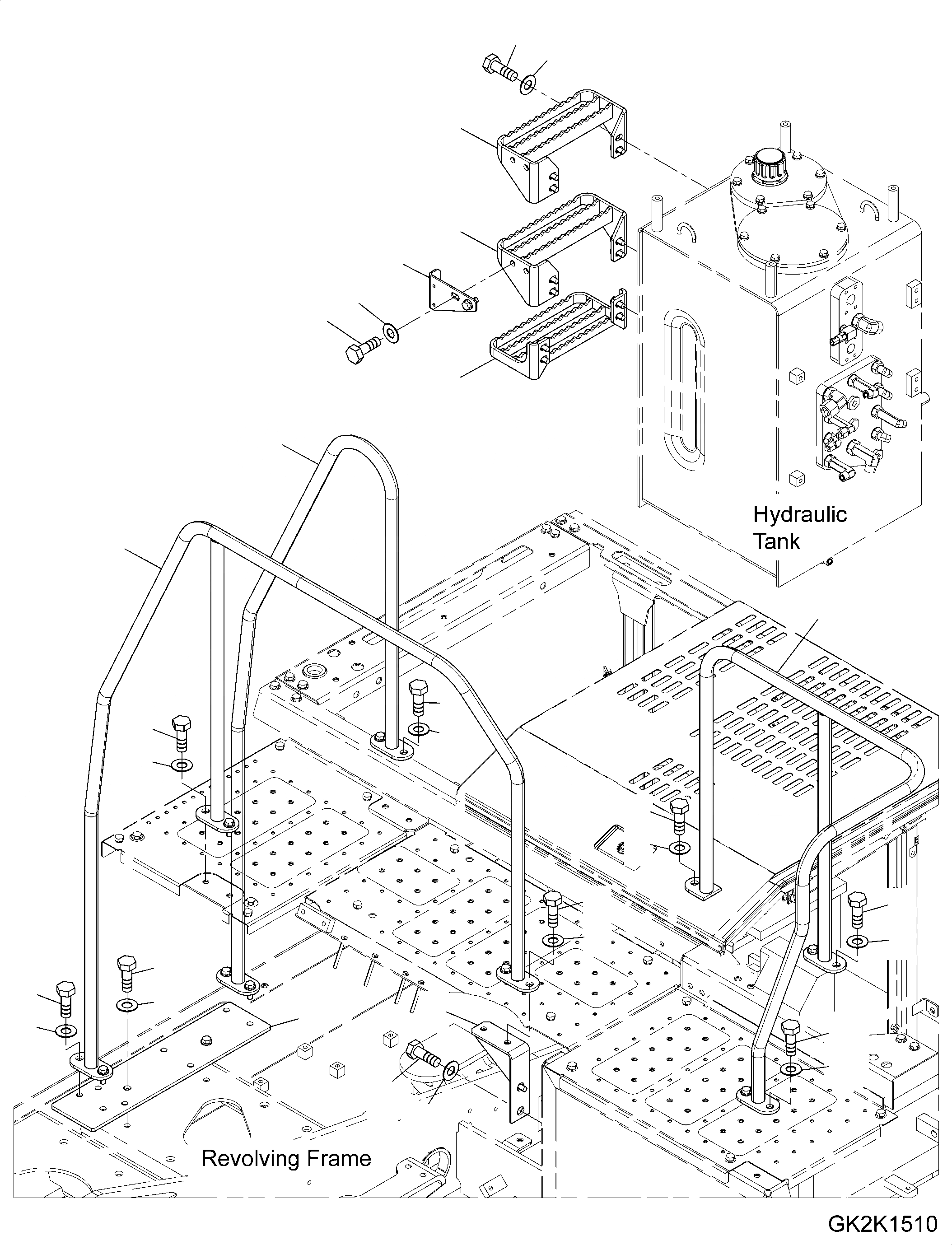 Схема запчастей Komatsu PW180-10 - HANDRAIL, КАБИНА HANDRAIL, КАБИНА