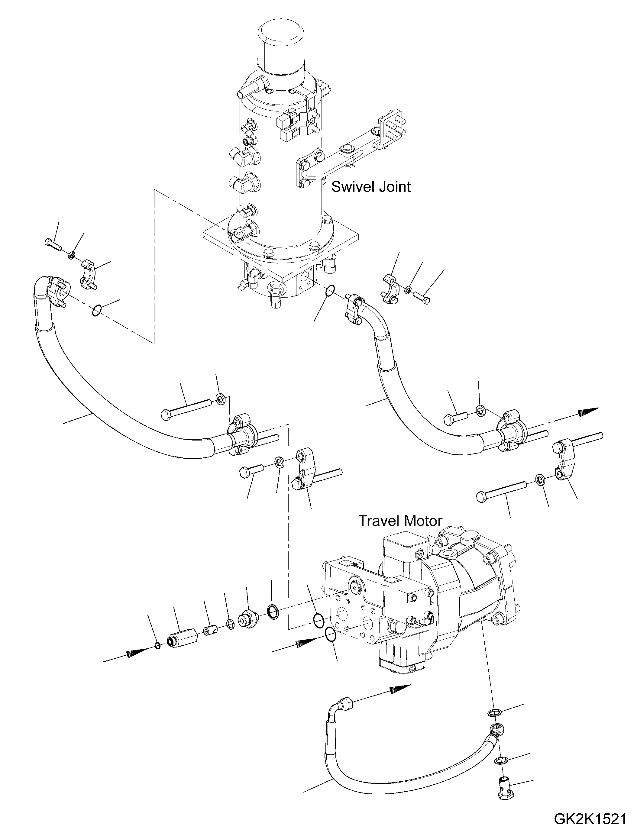 Схема запчастей Komatsu PW180-10 - ХОД ТРУБЫ, НИЖН. ХОД ТРУБЫ, НИЖН.