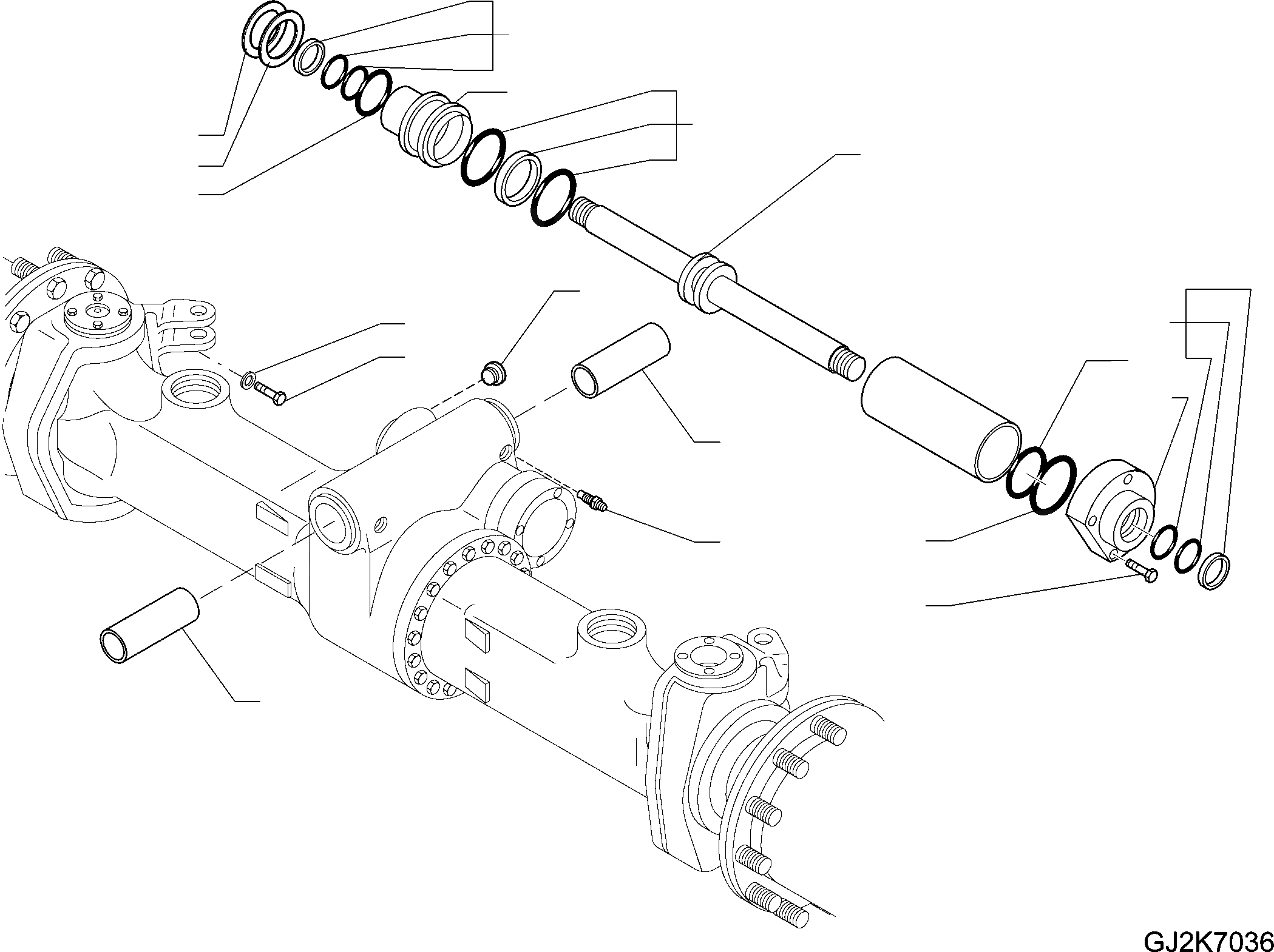 Схема запчастей Komatsu PW180-10 - МОСТ, 7MM, ПЕРЕДНИЙ МОСТ, ЦИЛИНДР РУЛЕВ. УПР-Я (/) МОСТ, 7MM