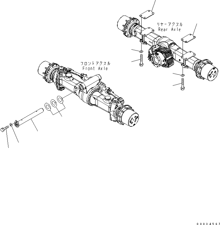 Схема запчастей Komatsu PW180-10 - МОСТ, 7MM, ЭЛЕМЕНТЫ КРЕПЛЕНИЯ МОСТ, 7MM