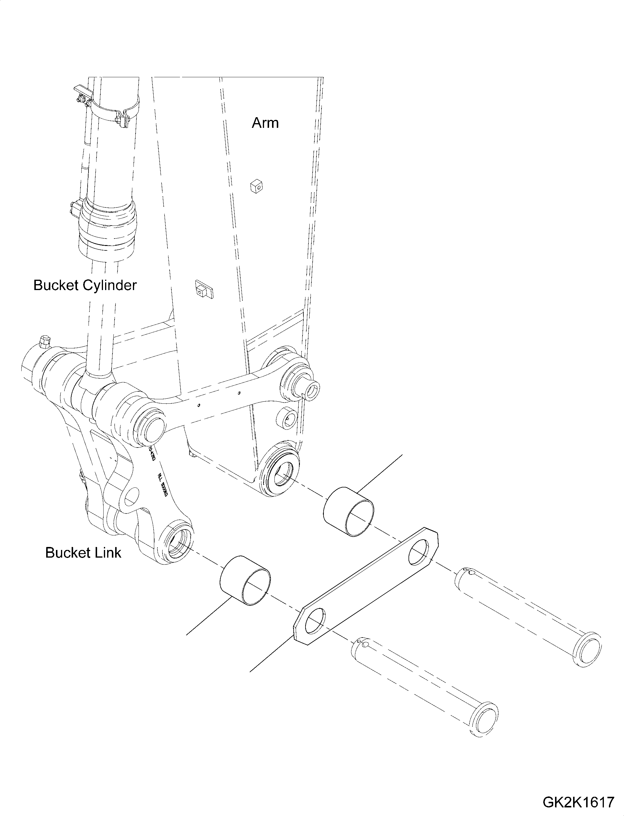 Схема запчастей Komatsu PW180-10 - ЧАСТИ КОВШ LESS ЧАСТИ КОВШ LESS