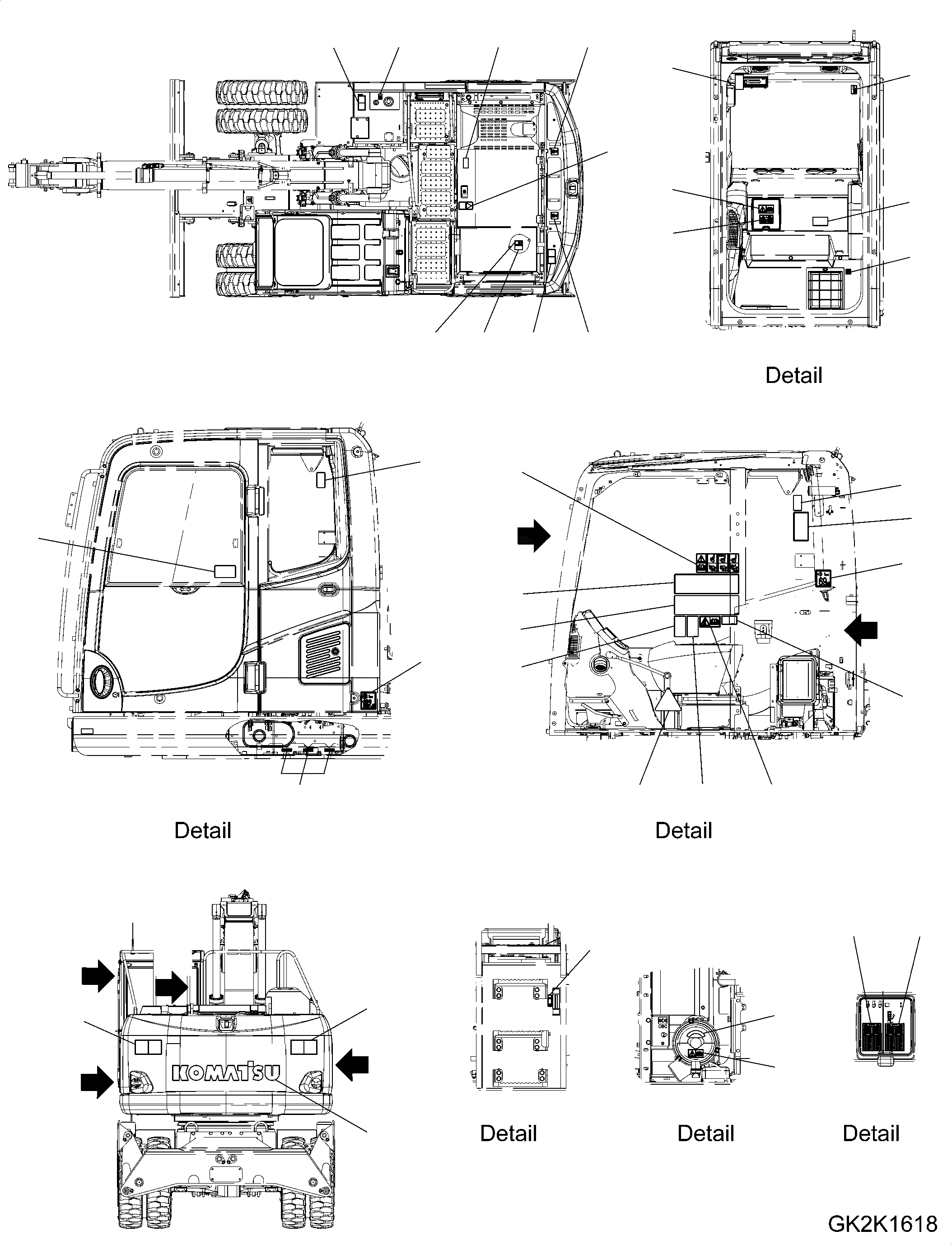 Схема запчастей Komatsu PW180-10 - МАРКИРОВКА (/) МАРКИРОВКА