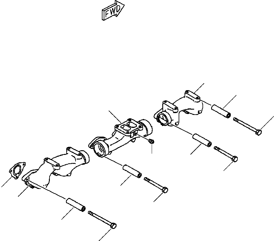 Схема запчастей Komatsu PW400MH-6 - FIG. A-AD ВЫПУСКНОЙ КОЛЛЕКТОР ДВИГАТЕЛЬ