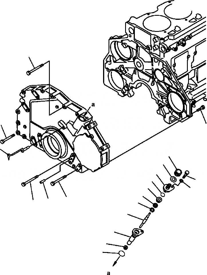 Схема запчастей Komatsu PW400MH-6 - FIG. A-AE9 ПЕРЕДН. КРЫШКАКРЕПЛЕНИЕ ДВИГАТЕЛЬ