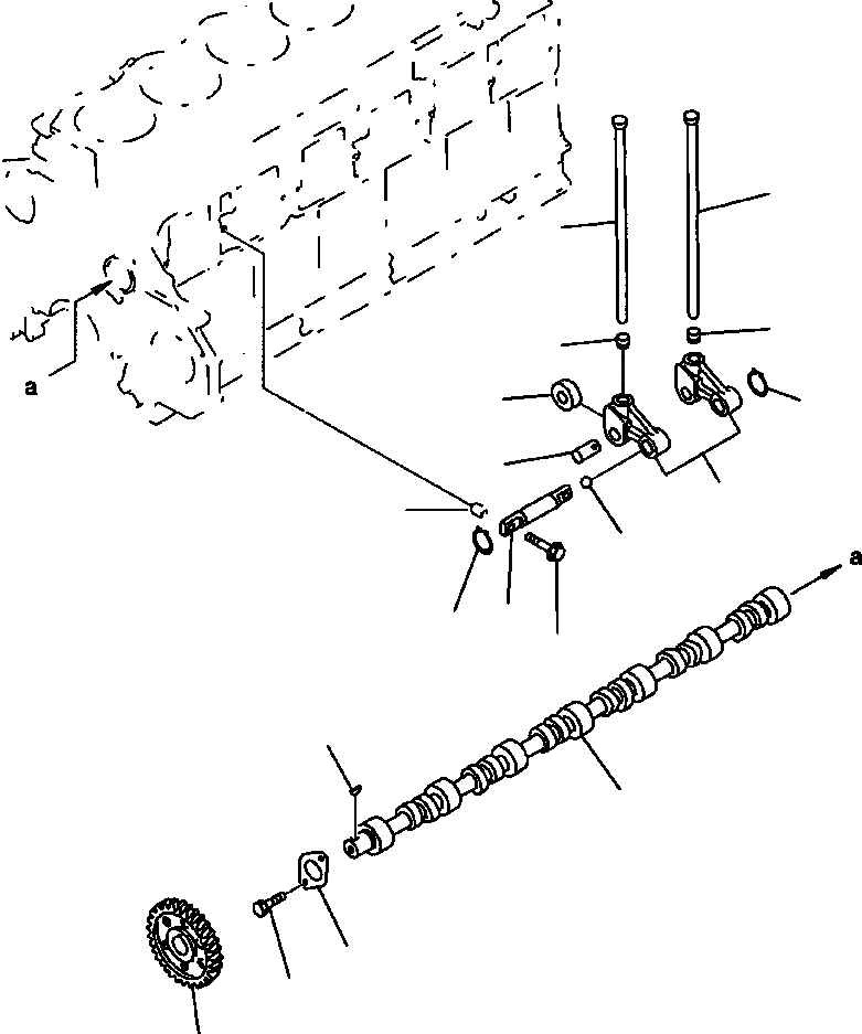 Схема запчастей Komatsu PW400MH-6 - FIG. A-BB РАСПРЕДВАЛ ДВИГАТЕЛЬ