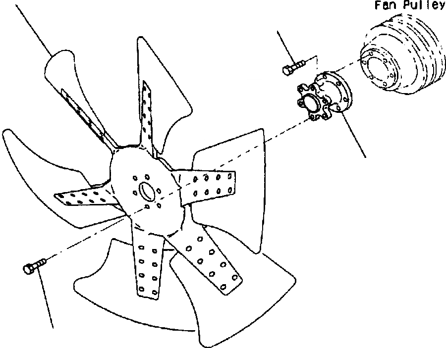 Схема запчастей Komatsu PW400MH-6 - FIG. A-B7A ВЕНТИЛЯТОР ОХЛАЖДЕНИЯ - ДЛЯ 98MM DIAMETER ШКИВ ДВИГАТЕЛЬ