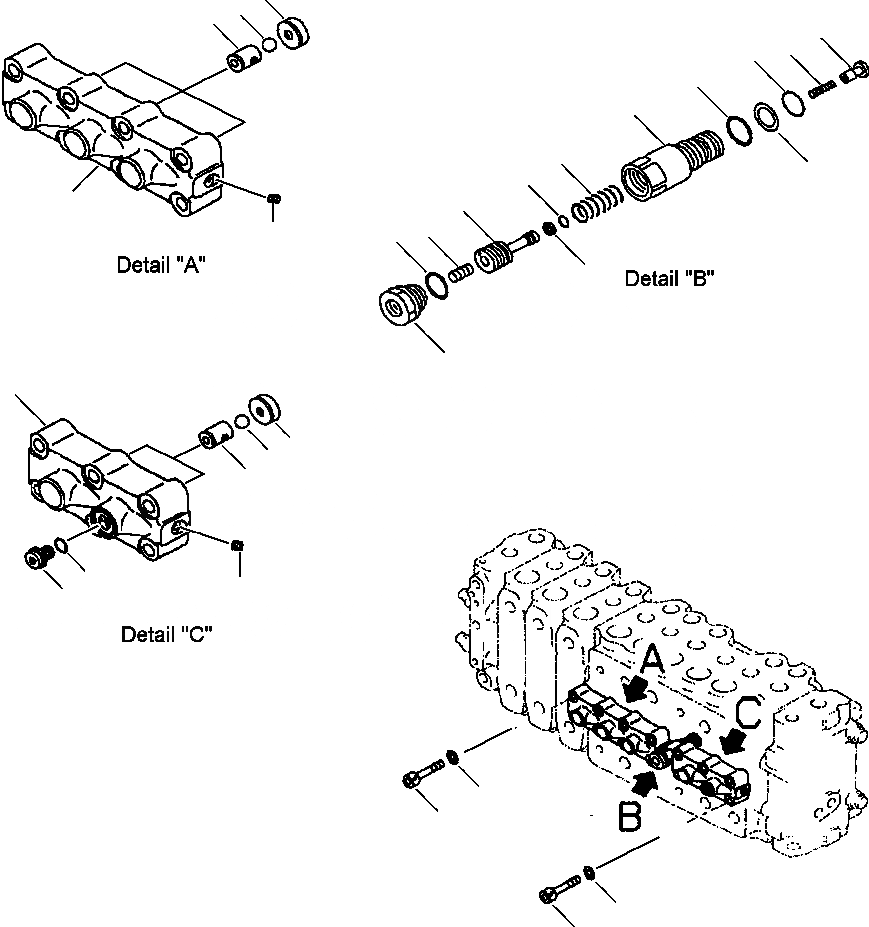 Схема запчастей Komatsu PW400MH-6 - FIG. H-8A ОСНОВН. УПРАВЛЯЮЩ. КЛАПАН - LS DIVIDER КЛАПАН ГИДРАВЛИКА