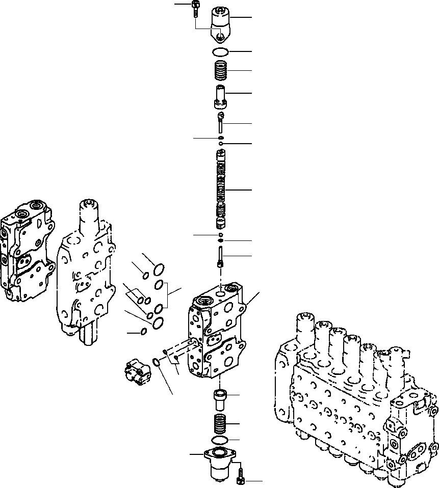 Схема запчастей Komatsu PW400MH-6 - FIG. H-A ОСНОВН. УПРАВЛЯЮЩ. КЛАПАН - ЗАХВАТ OPEN/ЗАКРЫТ. СЕРВИСНЫЙ КЛАПАН - 8 СЕКЦ. ГИДРАВЛИКА