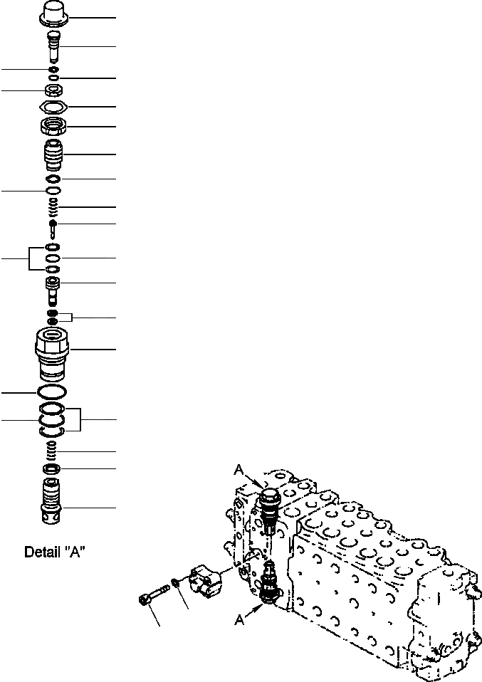 Схема запчастей Komatsu PW400MH-6 - FIG. H-A ОСНОВН. УПРАВЛЯЮЩ. КЛАПАН - PRESSURE COMPENSATION КЛАПАН ГИДРАВЛИКА