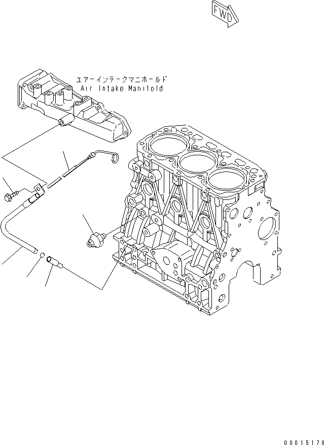 Схема запчастей Komatsu S3D84-5X-AC - БЛОК ЦИЛИНДРОВ АКСЕССУАРЫ ДВИГАТЕЛЬ