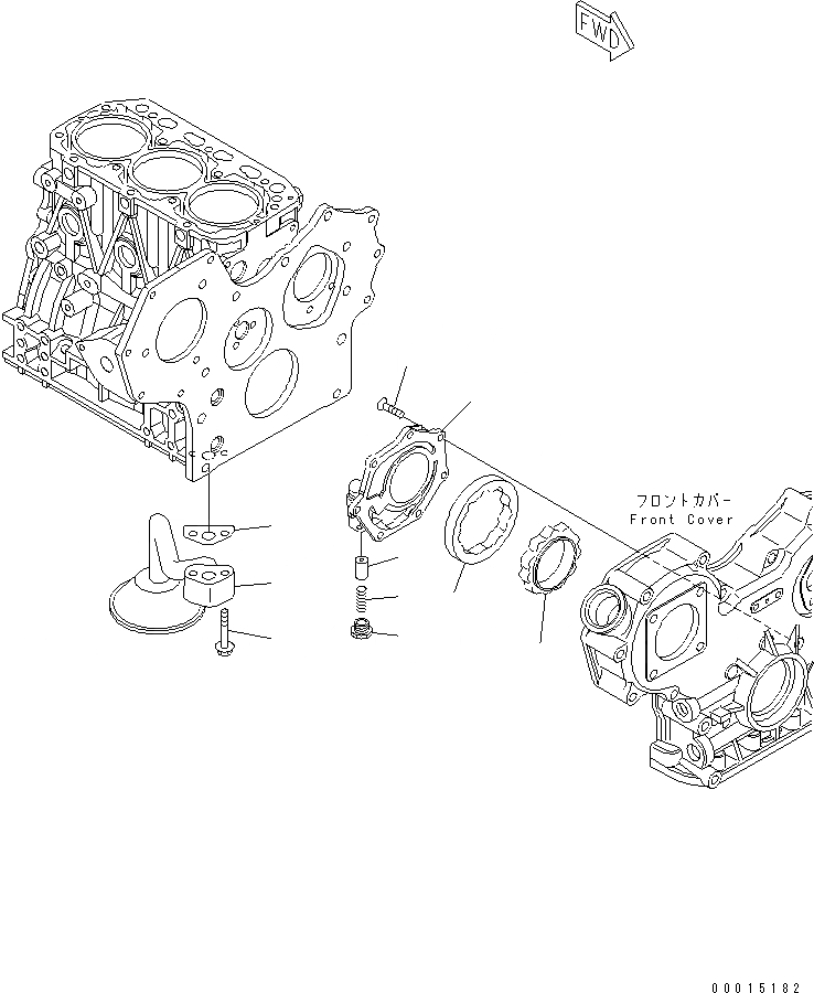 Схема запчастей Komatsu S3D84-5X-AC - СМАЗЫВ. НАСОС ДВИГАТЕЛЬ