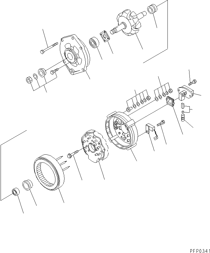 Схема запчастей Komatsu S6D102E-1-Z - ГЕНЕРАТОР (A) (ВНУТР. ЧАСТИ) ДВИГАТЕЛЬ