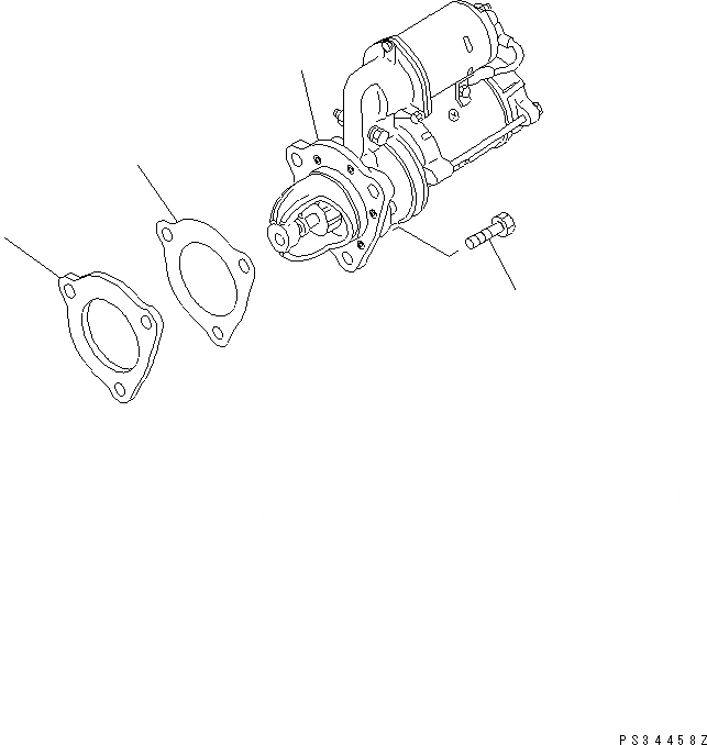 Схема запчастей Komatsu S6D102E-1-Z - КРЕПЛЕНИЕ СТАРТЕРА (.KW) ДВИГАТЕЛЬ