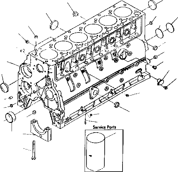 Схема запчастей Komatsu S6D102E1 - БЛОК ЦИЛИНДРОВ ДВИГАТЕЛЬ