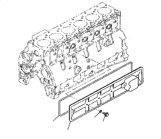 Схема запчастей Komatsu S6D102E1 - CAMFLНИЖН. COVER ДВИГАТЕЛЬ