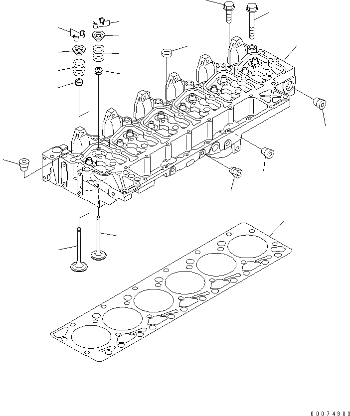 Схема запчастей Komatsu S6D102E-1 - ГОЛОВКА ЦИЛИНДРОВ ДВИГАТЕЛЬ