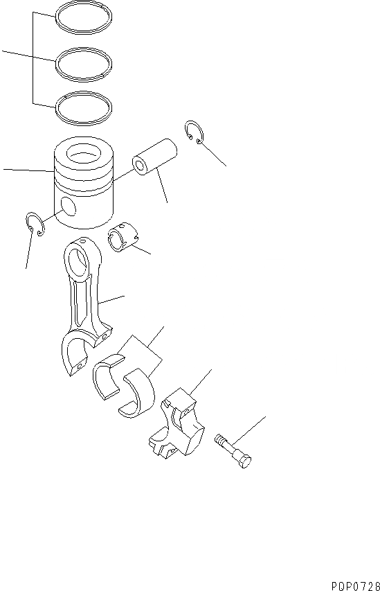 Схема запчастей Komatsu S6D102E-1 - ШАТУН И ПОРШЕНЬ ДВИГАТЕЛЬ