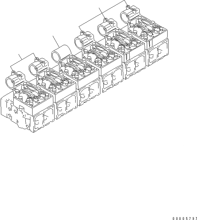 Схема запчастей Komatsu S6D170-1G-6B - КРЕПЛЕНИЕ КОРОМЫСЛА (ДЛЯ NO. ЦИЛИНДР¤ БЕЗ КОЖУХ BOSS)(№97-) ДВИГАТЕЛЬ