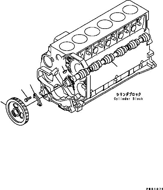 Схема запчастей Komatsu SA6D102E-2 - РАСПРЕДВАЛ 