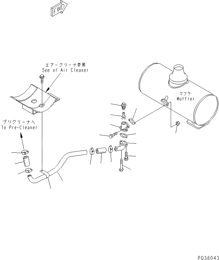 Схема запчастей Komatsu SA6D140-1N-G - ЭЖЕКТОРНАЯ ТРУБА(№987-999) ДВИГАТЕЛЬ