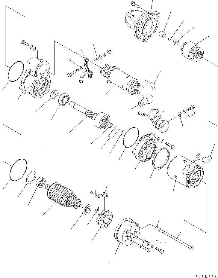 Схема запчастей Komatsu SA6D140-1N-G - СТАРТЕР (7.KW) (INJURY FROM SALT МЕСТН. СПЕЦ-Я.) (ВНУТР. ЧАСТИ)(№9-) ДВИГАТЕЛЬ