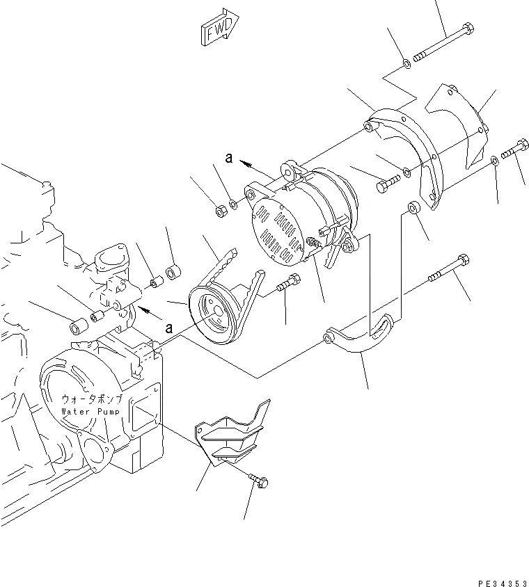 Схема запчастей Komatsu SA6D140-1P-G - КРЕПЛЕНИЕ ГЕНЕРАТОРА (A) (EC СПЕЦ-Я.)(№7-) ДВИГАТЕЛЬ