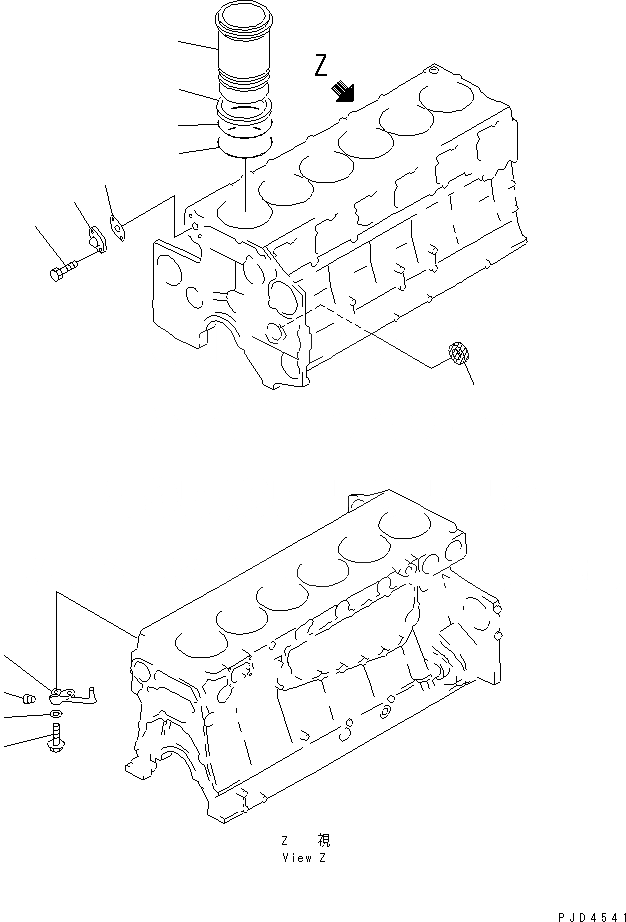 Схема запчастей Komatsu SA6D140A-GD-1W7 - БЛОК ЦИЛИНДРОВ (/)(№-) ДВИГАТЕЛЬ