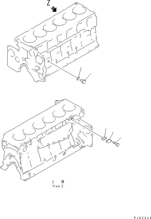 Схема запчастей Komatsu SA6D140A-GD-1W7 - БЛОК ЦИЛИНДРОВ КРЕПЛЕНИЕ(№-) ДВИГАТЕЛЬ