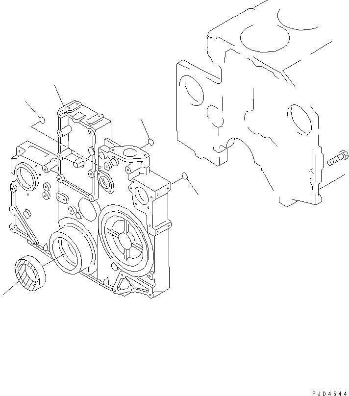 Схема запчастей Komatsu SA6D140A-GD-1W7 - ПЕРЕДН. COVER(№-) ДВИГАТЕЛЬ