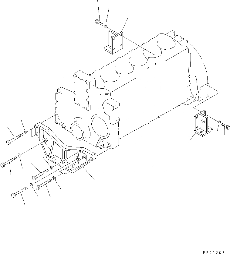 Схема запчастей Komatsu SA6D140A-GD-1W7 - КРЕПЛЕНИЕ ДВИГАТЕЛЯ ДВИГАТЕЛЬ