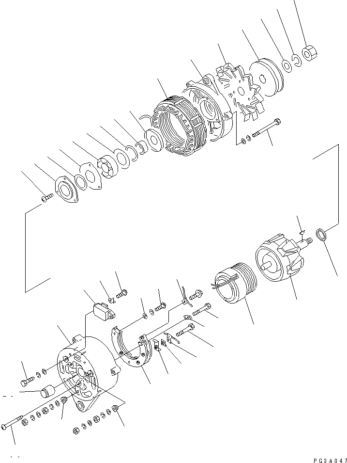 Схема запчастей Komatsu SA6D140A-GD-1W7 - ГЕНЕРАТОР (A) (ВНУТР. ЧАСТИ)(№9-) ДВИГАТЕЛЬ