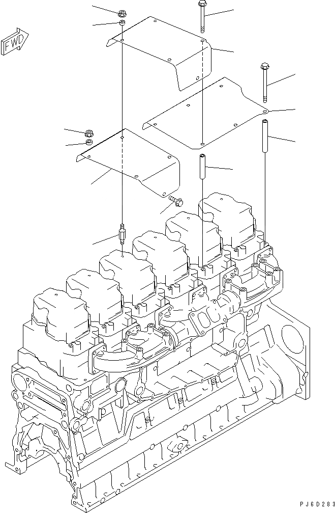 Схема запчастей Komatsu SA6D140E-3L-7 - ТЕРМОЗАЩИТА(№-) ДВИГАТЕЛЬ