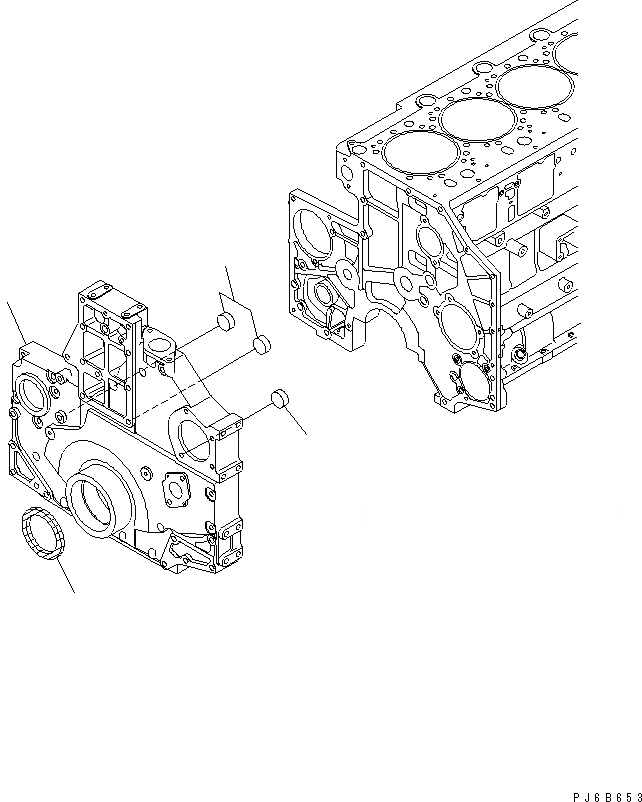 Схема запчастей Komatsu SA6D140E-3L-7 - ПЕРЕДН. КРЫШКА(КОМПРЕССОР СПЕЦ-Я.) ДВИГАТЕЛЬ