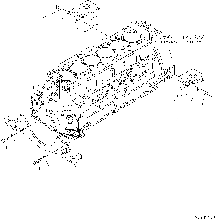 Схема запчастей Komatsu SA6D140E-3 - КРЕПЛЕНИЕ ДВИГАТЕЛЯ ДВИГАТЕЛЬ