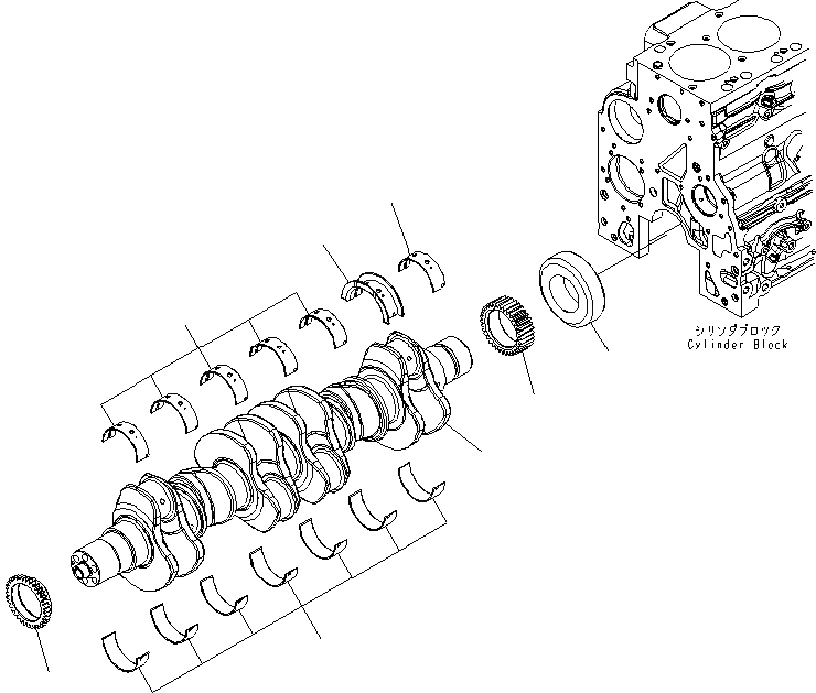 Схема запчастей Komatsu SAA6D107E-1B-W - КОЛЕНВАЛ ДВИГАТЕЛЬ