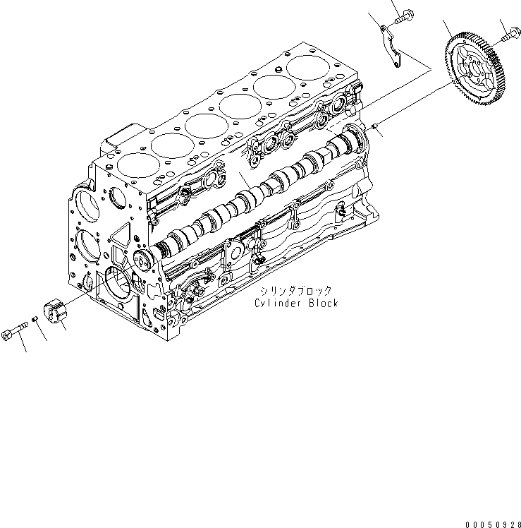 Схема запчастей Komatsu SAA6D107E-1B-W - РАСПРЕДВАЛ ДВИГАТЕЛЬ