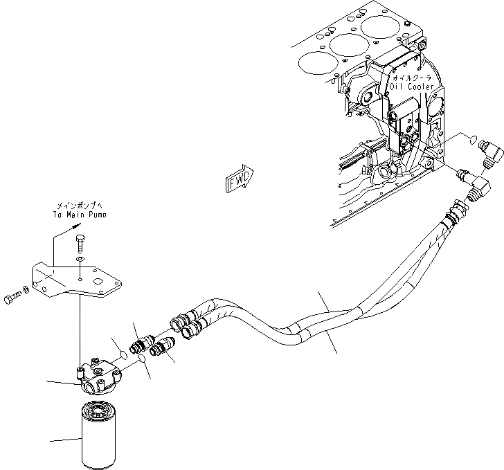 Схема запчастей Komatsu SAA6D107E-1B-W - МАСЛ. ФИЛЬТР И ТРУБЫ ДВИГАТЕЛЬ