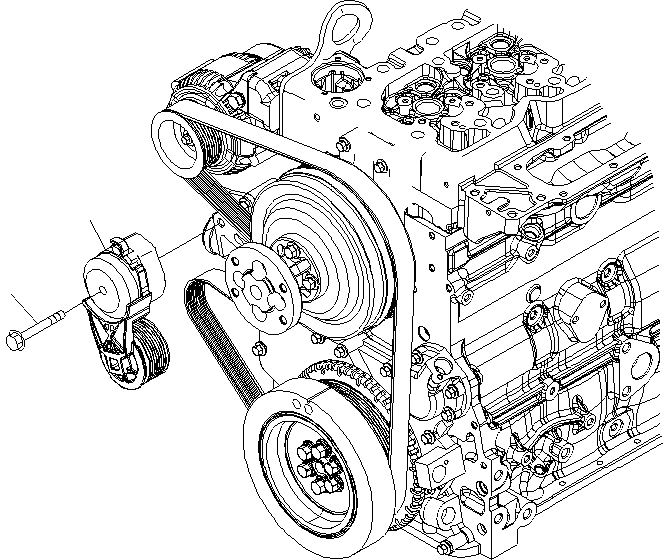 Схема запчастей Komatsu SAA6D107E-1B-W - НАТЯЖИТЕЛЬ РЕМНЯ ДВИГАТЕЛЬ