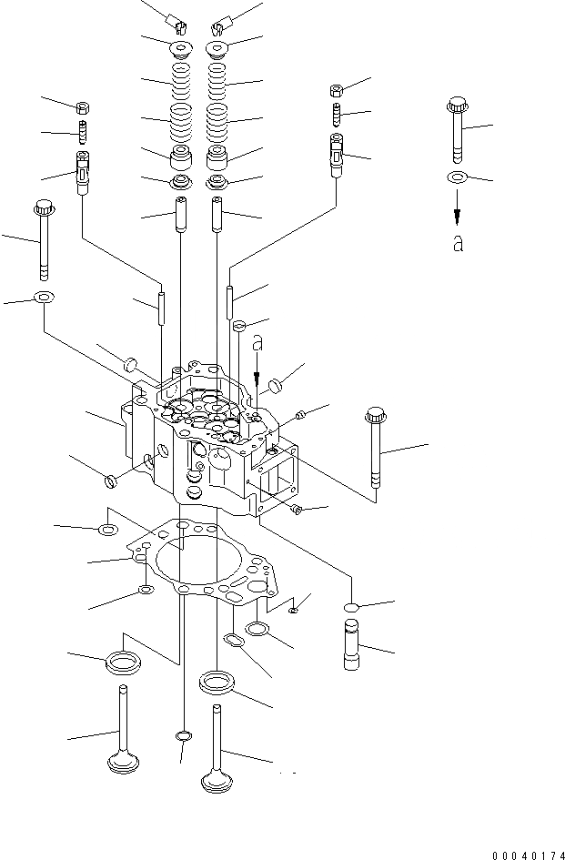 Схема запчастей Komatsu SAA12V140E-3B - ГОЛОВКА ЦИЛИНДРОВ ДВИГАТЕЛЬ