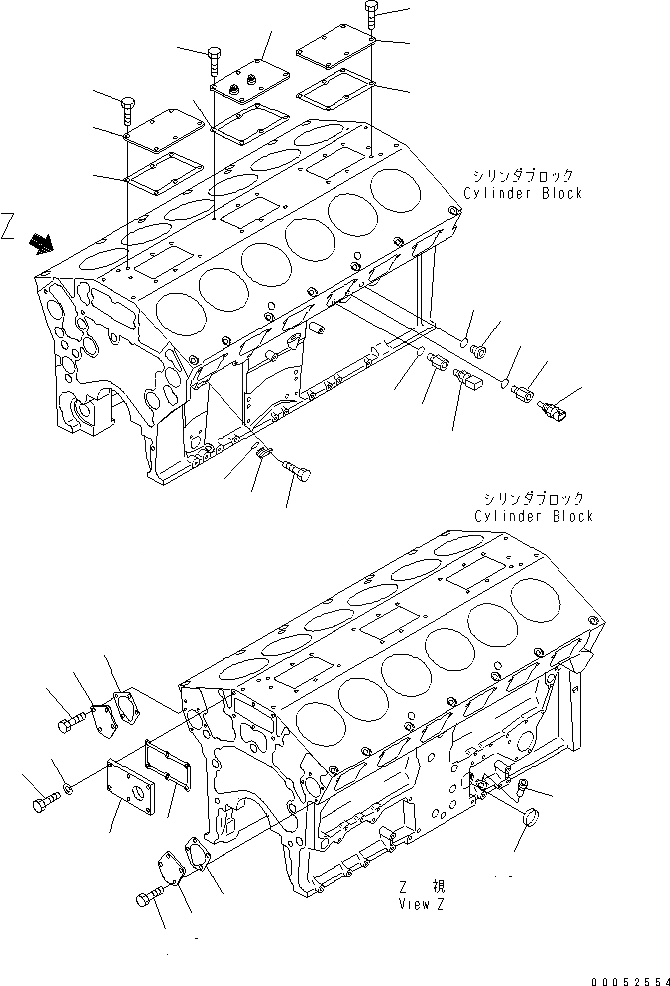 Схема запчастей Komatsu SAA12V140E-3B - ЭЛЕМЕНТЫ БЛОКА ЦИЛИНДРОВ (ЗАГЛУШКА И ДАТЧИК)(№-) ДВИГАТЕЛЬ