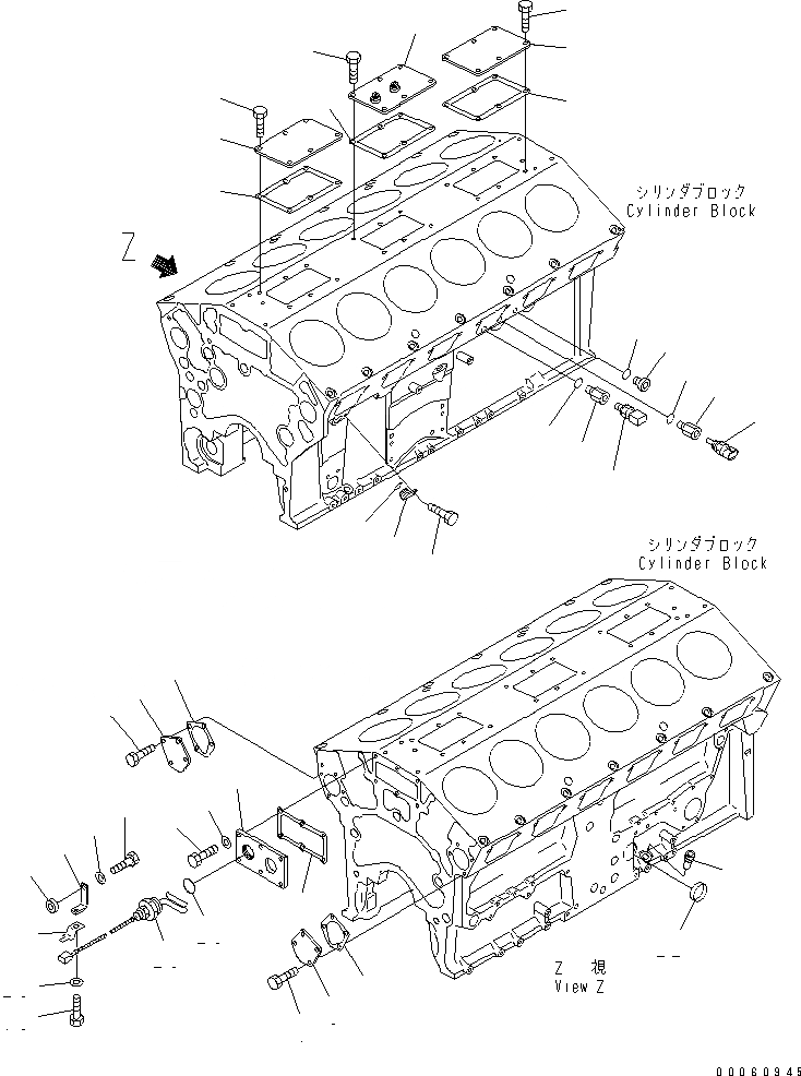 Схема запчастей Komatsu SAA12V140E-3B - ЭЛЕМЕНТЫ БЛОКА ЦИЛИНДРОВ (МАСЛ. ДАТЧИК¤ ПЕРЕКЛЮЧАТЕЛЬ И ВОДЯНОЙ ПОДОГРЕВАТЕЛЬ)(№-) ДВИГАТЕЛЬ