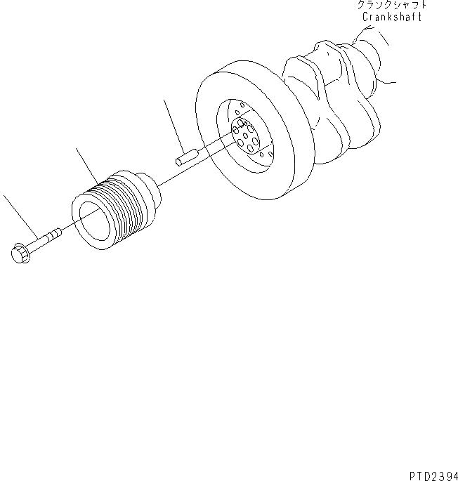 Схема запчастей Komatsu SAA12V140E-3B - ШКИВ КОЛЕНВАЛА (ШКИВ DIAMETER 8MM)(№-) ДВИГАТЕЛЬ