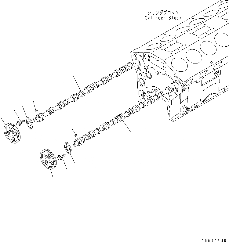 Схема запчастей Komatsu SAA12V140E-3B - РАСПРЕДВАЛ ДВИГАТЕЛЬ