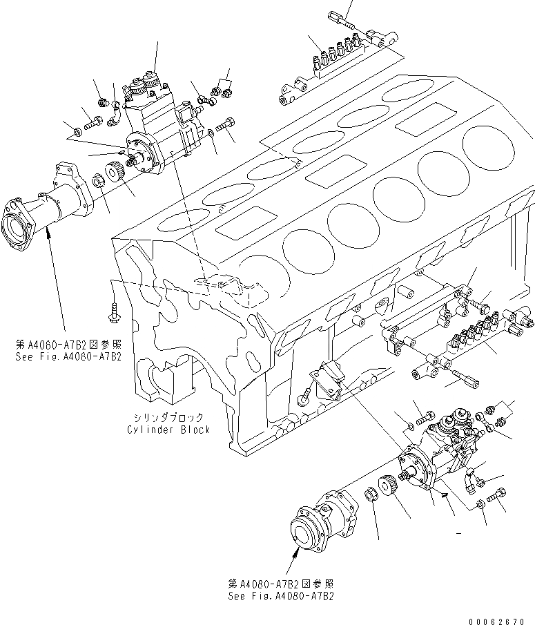 Схема запчастей Komatsu SAA12V140E-3B - КРЕПЛЕНИЕ ТОПЛ. НАСОСА ДВИГАТЕЛЬ