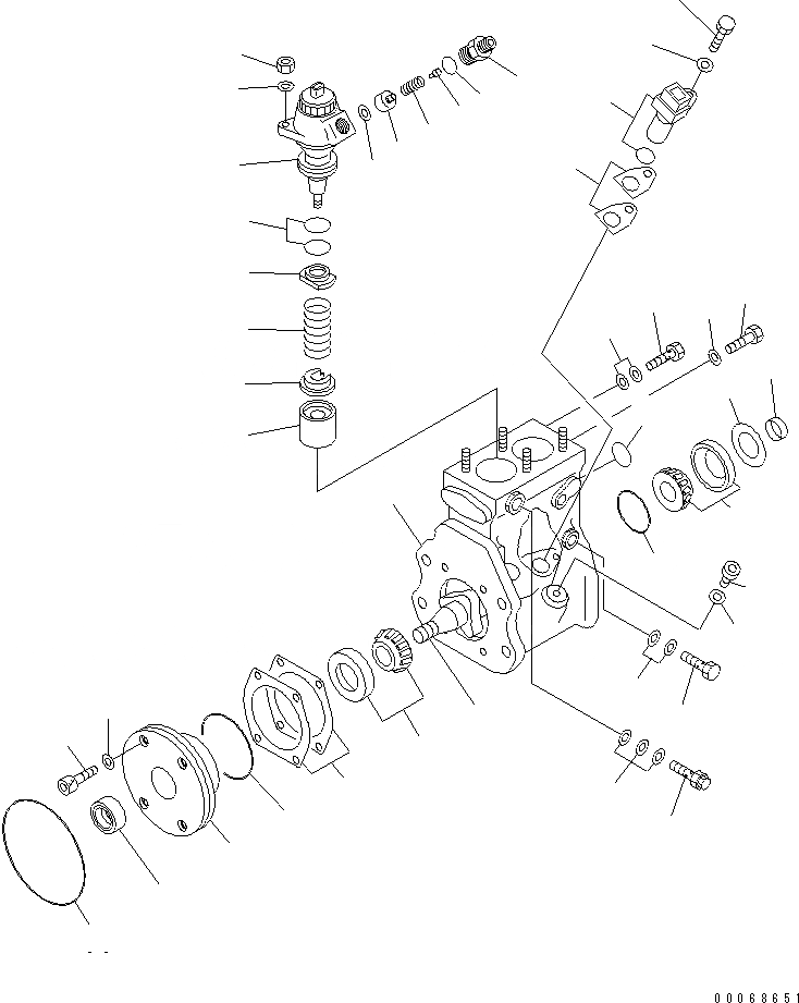 Схема запчастей Komatsu SAA12V140E-3B - ТОПЛИВН. НАСОС (ЛЕВ.) (НАСОС) (ВНУТР. ЧАСТИ) ДВИГАТЕЛЬ