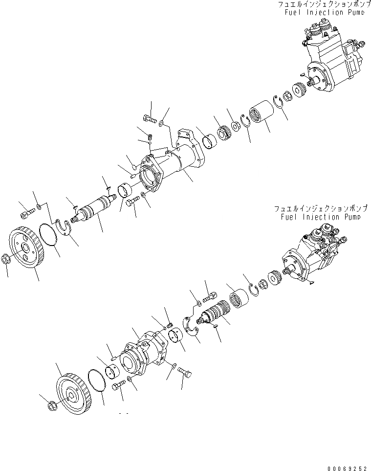Схема запчастей Komatsu SAA12V140E-3B - ПРИВОД ТОПЛ. НАСОСА ДВИГАТЕЛЬ