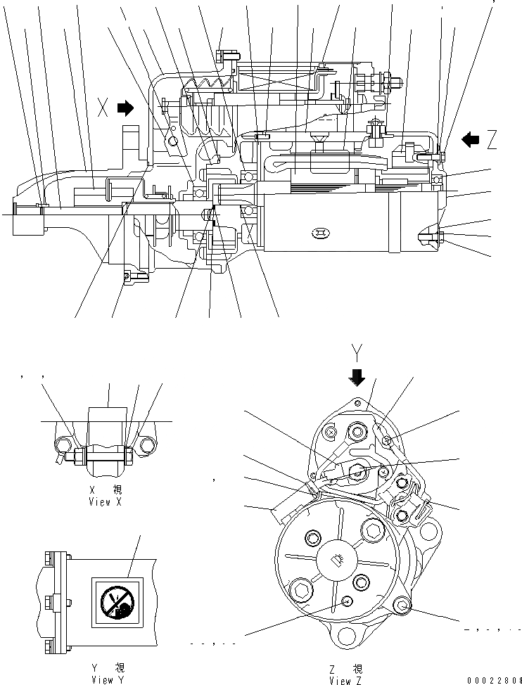 Схема запчастей Komatsu SAA12V140E-3B - СТАРТЕР (7.KW) (ВНУТР. ЧАСТИ)(№-) ДВИГАТЕЛЬ